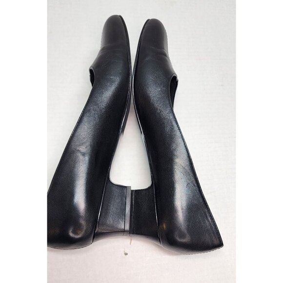 Trotters - Doris Black Leather Low Heel Pumps Size 9.5 N - Picture 7 of 16